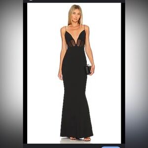 Elegant Nookie / REVOLVE / Sade Mesh Black Evening Gown in XS NWT